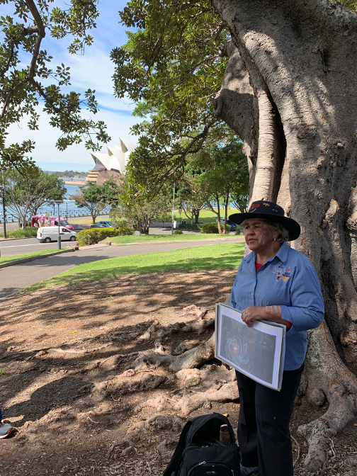 Margaret, our Dunghutti guide for the Rocks Aboriginal Dreaming Tour