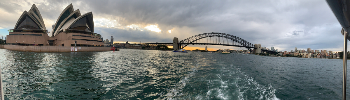 Opera House and Sydney Harbour Bridge from our Sensational Sydney Cruise