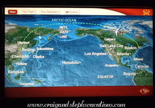 Flight Map: Boston to Beijing