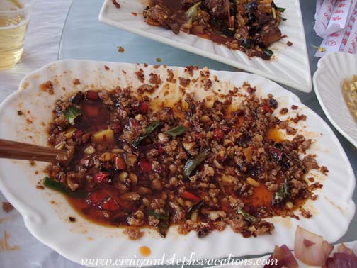 Food porn: minced pork with 3 chilies