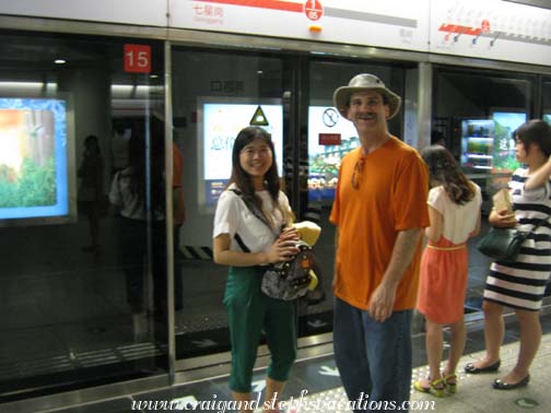 Mia and Craig on Line #1, Chongqing Subway