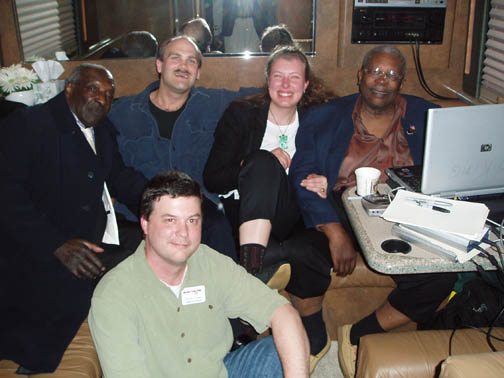 Frank, Craig, Steph, B.B., and Kevin on B.B.'s bus