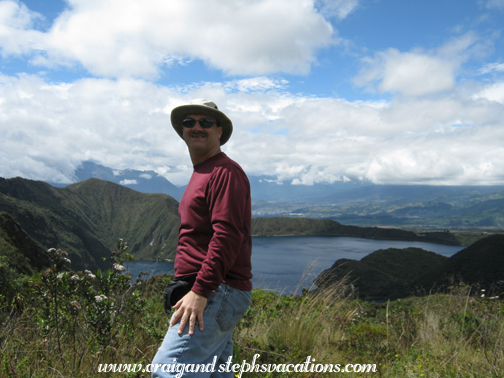 Craig hiking at Lago Cuicocha