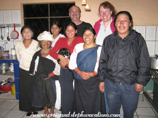 Compadres: Delia, Antonio's mother, Celestina, Aida with chipi, Craig, Rosa, Steph, and Antonio