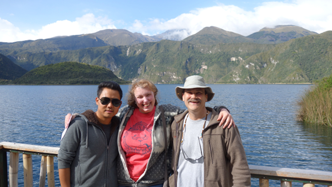 Sonam, Steph, and Craig at Lake Cuicocha