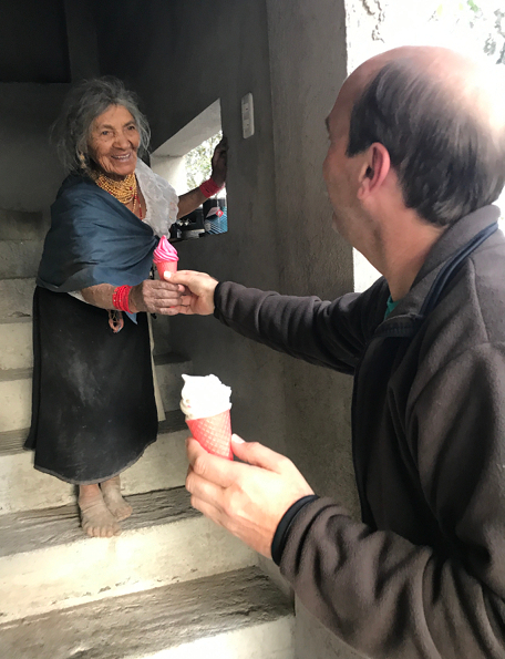 Craig gives Abuelita an ice cream cone