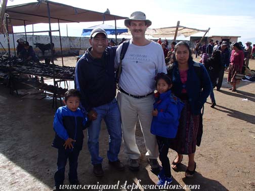 Eddy, Humberto, Craig, Aracely, and Paulina at the animal market