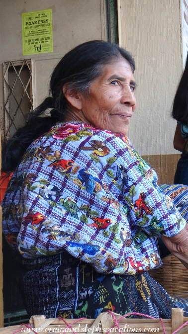 Tzutzujil woman at the market in Santiago Atitlan