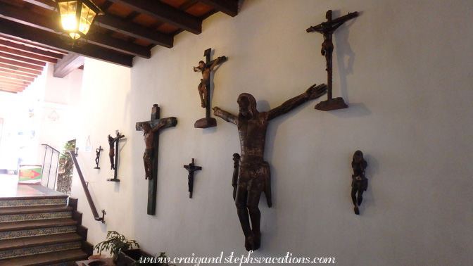 Antique crucifixes, Hotel Santo Tomas