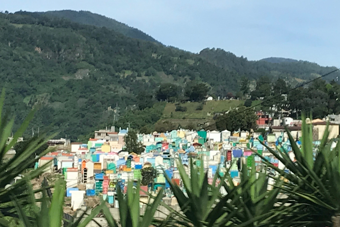 Colorful above ground cemetery in Solola