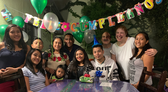 The family at Cristian's 25th birthday party