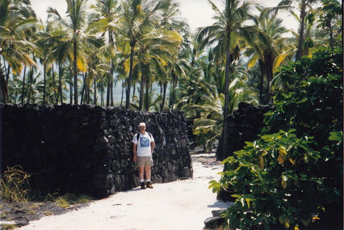 Thick lava rock fortification wall, Pu'uhonau O Honaunau (Place of Refuge)