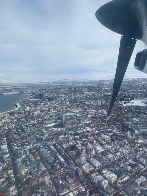 View of Hallgrimskirkja from the air