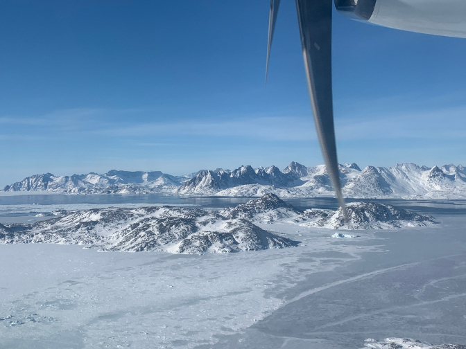 Flying into Greenland