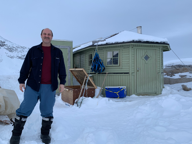 Craig at the Pitserpaajik Peninsula cabin