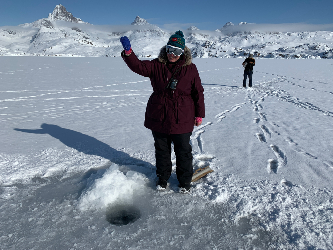 Steph ice fishing