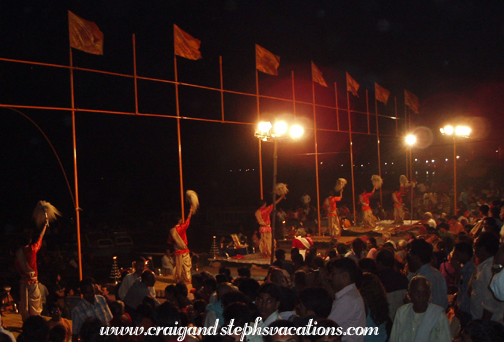 Nighttime ceremony on the ghats