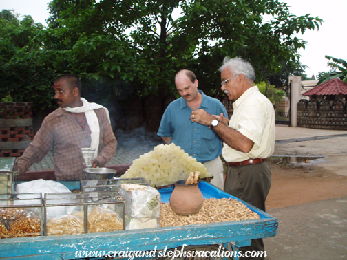 Mukul buys more roasted peanuts in Orchha