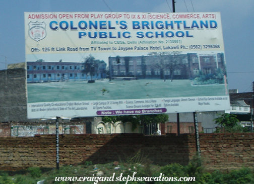 Colonel's Brightland School Billboard, Agra