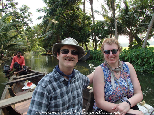 Exploring backwater canals in a motorized canoe