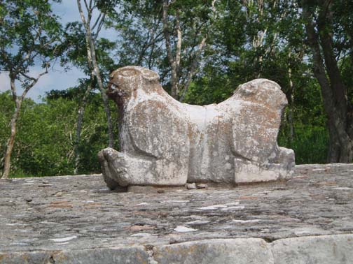 Uxmal - Double Headed Jaguar Statue