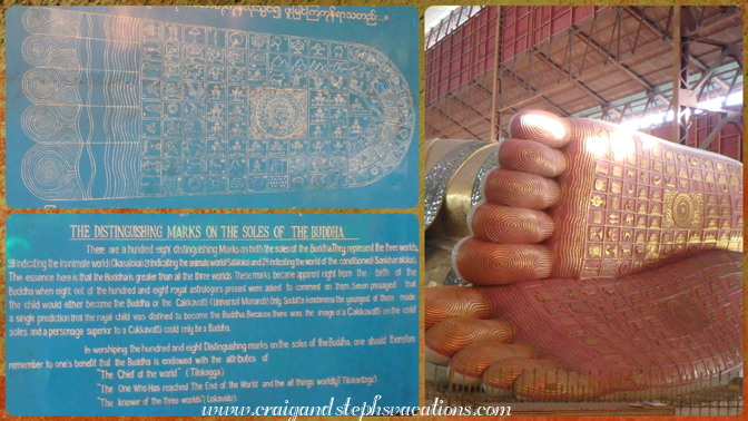 Significance of the iconography on the soles of Buddha's feet, Chaukhtatgyi Pagoda