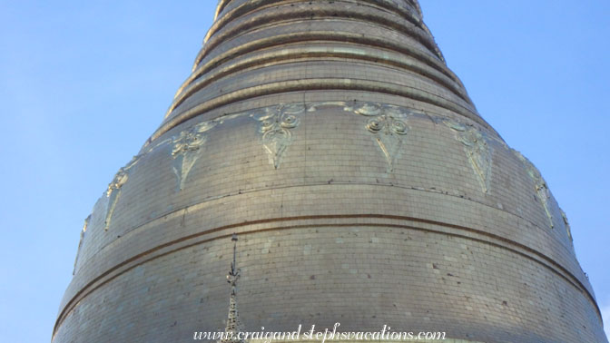 Detail of inverted alms bowl section of Shwedagon stupa