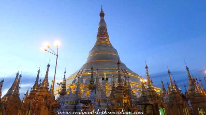 Shwedagon Pagoda in the twilight