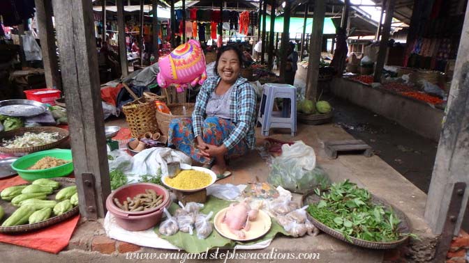 Food seller at Kanee market