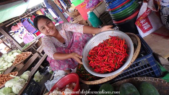 Chilies for sale at the market (yum!)