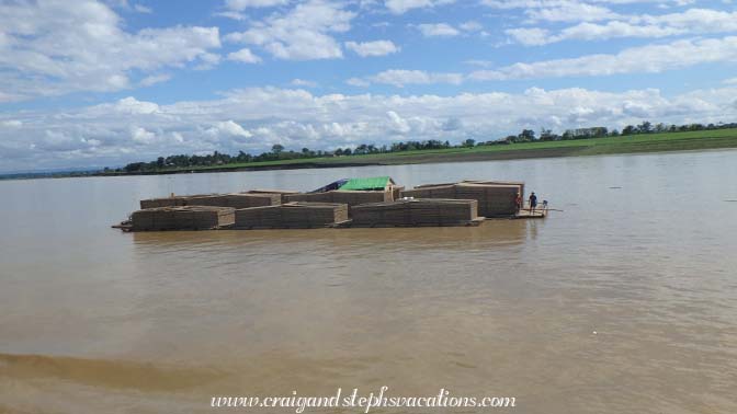 Transporting bamboo on the Chindwin River