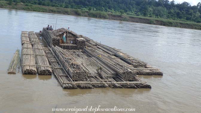 Transporting bamboo on the Chindwin River