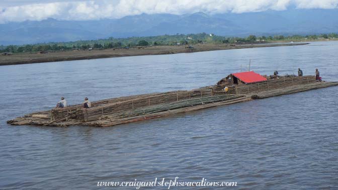 Raft transporting bamboo