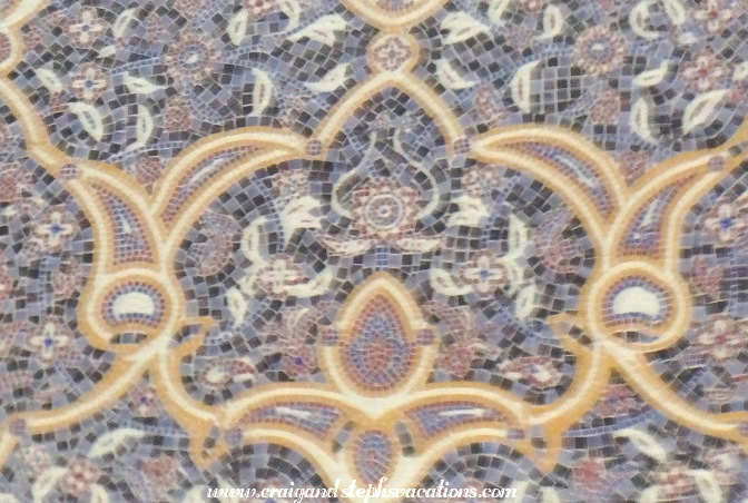 Detail of a mosaic on a minaret, Katara Cultural Village