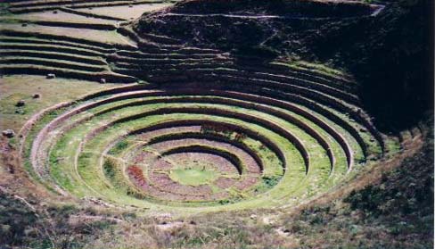 Terraced microclimates for Inca plant experiments, Moray