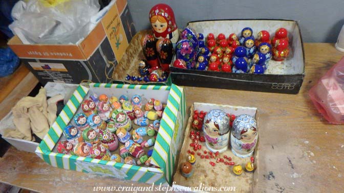 Nesting dolls in the lacquer room