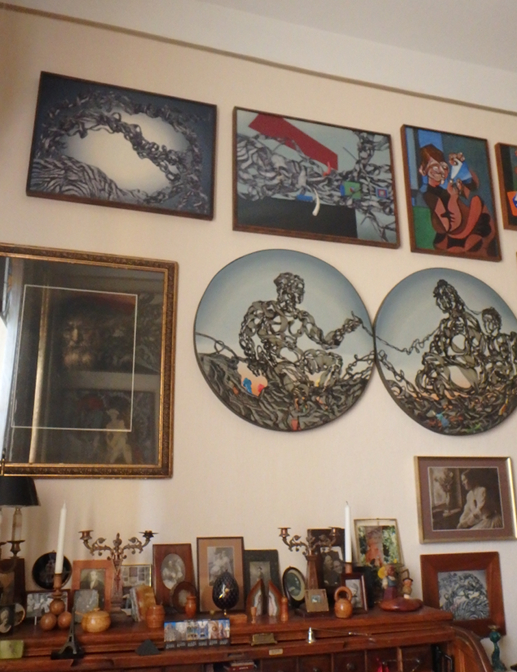Artwork by Iurii Petrochenkov displayed in his apartment