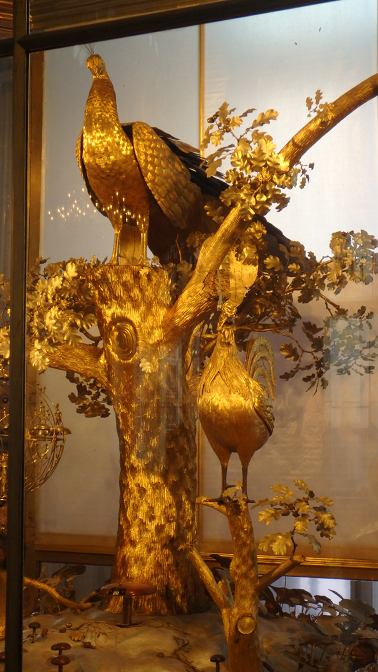 Golden mechanical peacock clock belonging to Catherine the Great