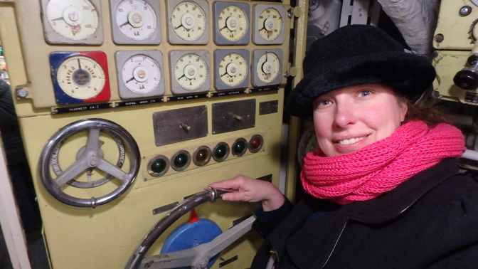 Steph at the port controls