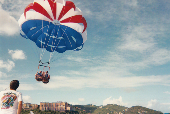 Craig and Steph parasailing