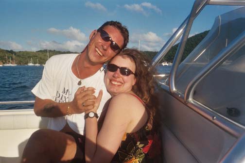 Marty and Steph on the boat
