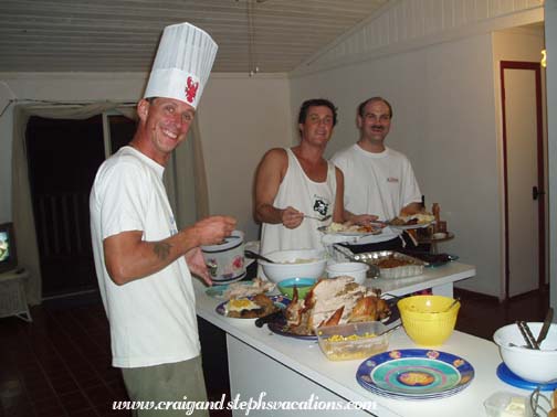 Marty, Sean, and Craig Filling Their Plates