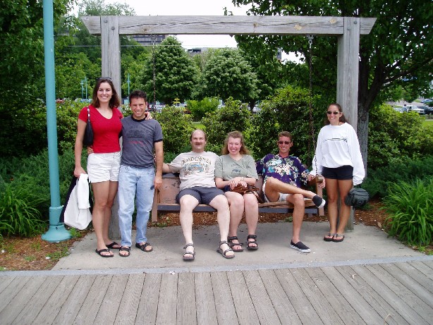 Jenn, Shaun, Craig, Steph, Marty, Tiffany on the shores of Champlain