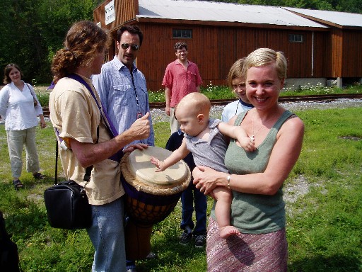 Kristin Hersh and family (baby Bodhi the budding drummer) Chester, VT