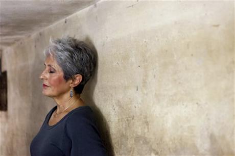 Joan Baez revisits the Metropole bunker, April 2013 (AP Image)