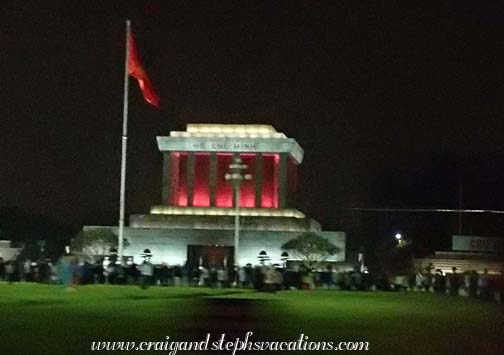 Nightly lowering of the flag at Ho Chi Minh Mausoleum