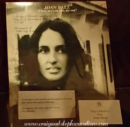 Autographed Joan Baez Where Are You Now, My Son? album inscribed to the hotel
