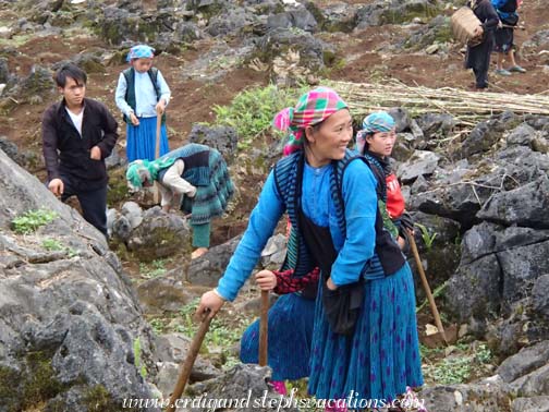 White Hmong families farming the rocky soil