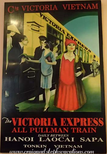 Poster for our train at the Victoria Hotel