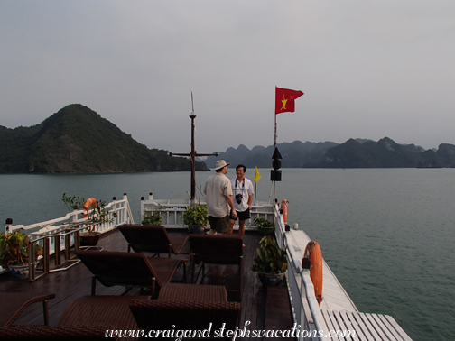 Craig and Cuong on the deck of the Hoa Binh 28